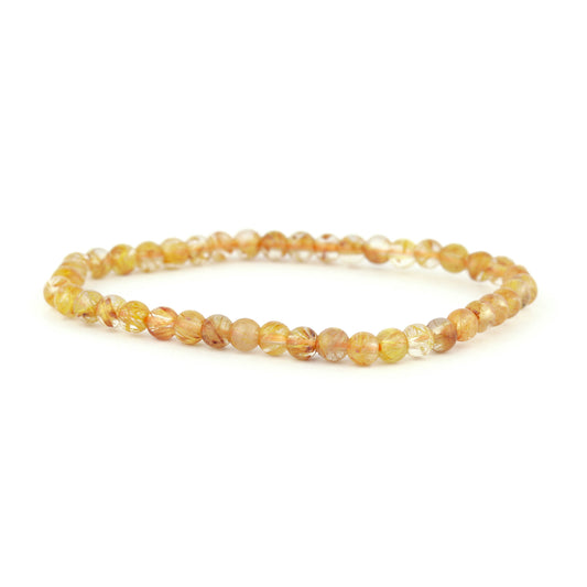 A-Grade Golden Rutilated Quartz Stretch Bracelet 4mm