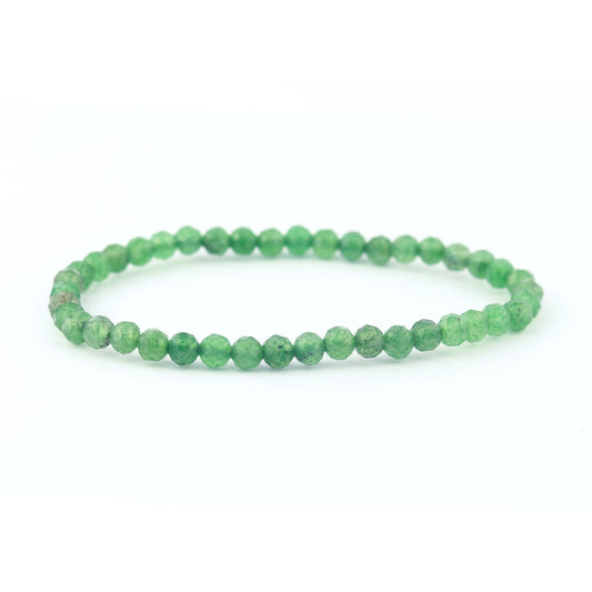 Faceted Green Aventurine Stretch Bracelet 4mm