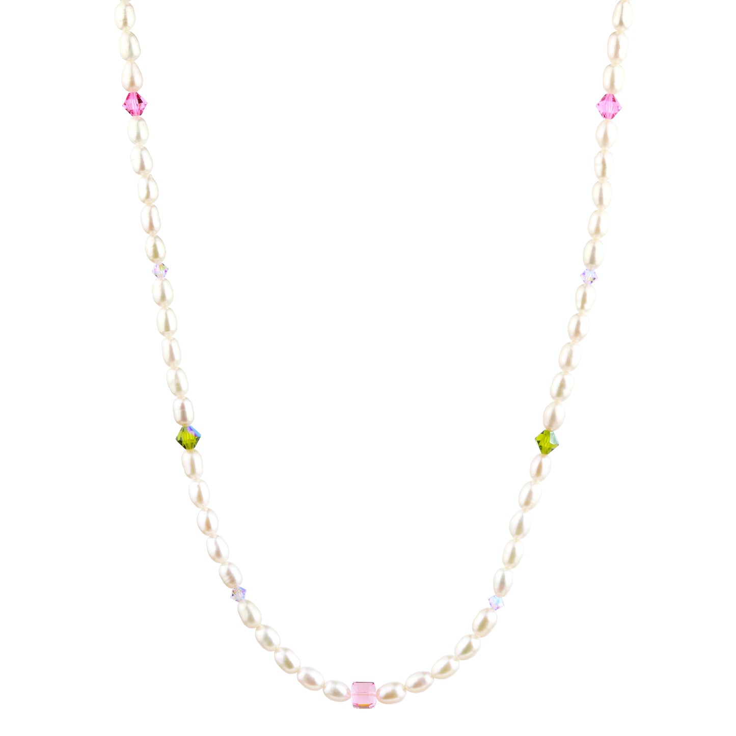 Helena Rice Pearl Necklace in Pastel Garden