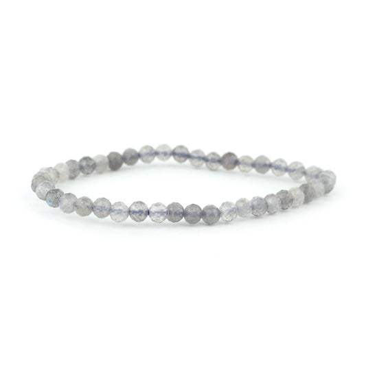 Faceted A-Grade Labradorite Stretch Bracelet 4mm