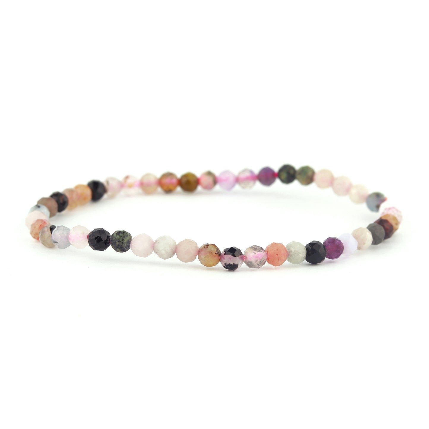Faceted Mixed Tourmaline Stretch Bracelet 4mm