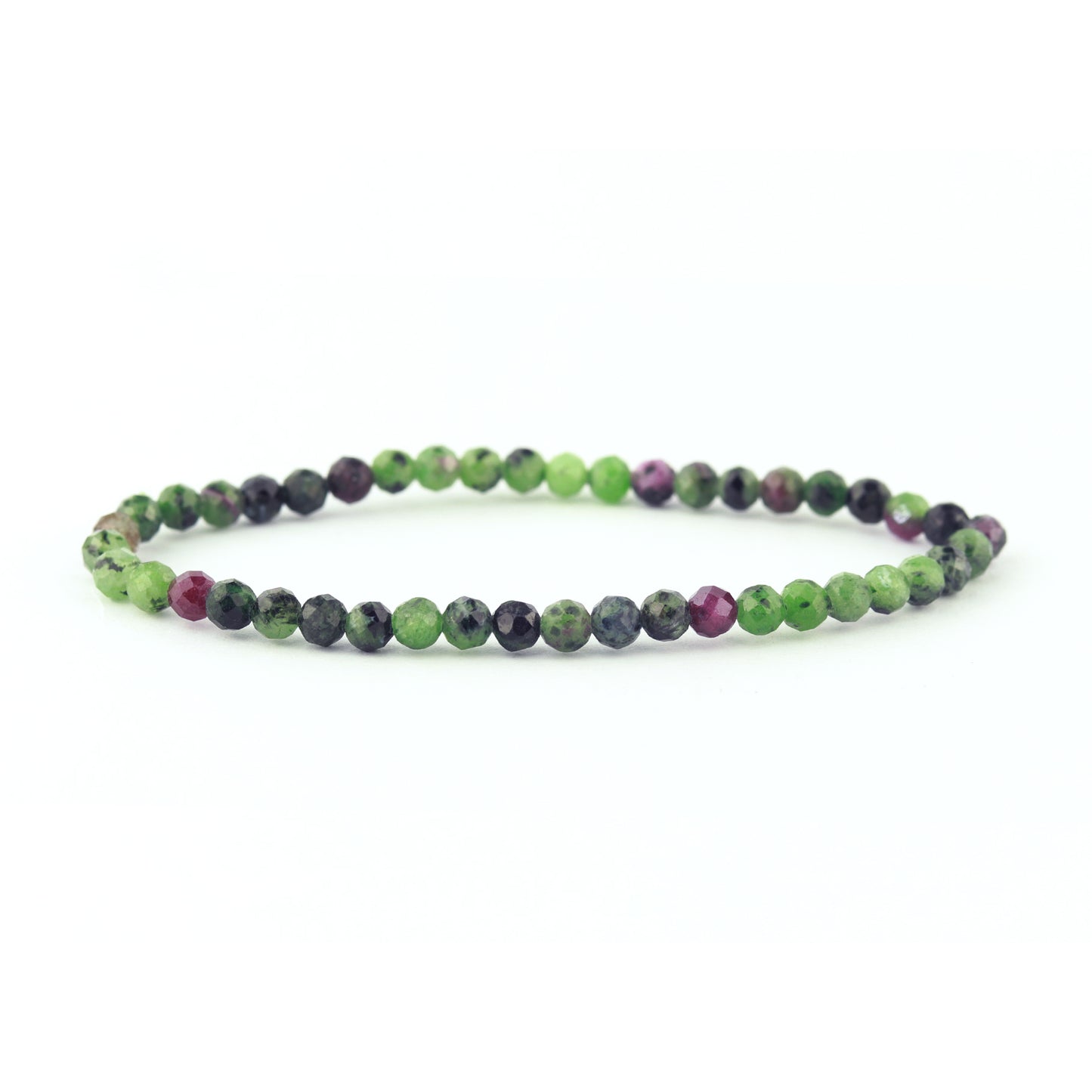 Faceted Ruby Zoisite Stretch Bracelet 3mm