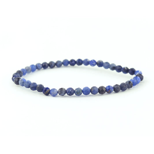 Faceted Sodalite Stretch Bracelet 4mm