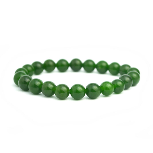 Green Jade Agate Stretch Bracelet 8mm