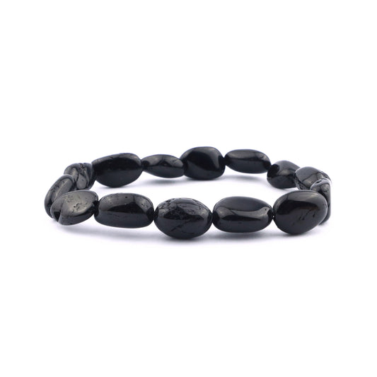 Black Tourmaline Pebbles Stretch Bracelet