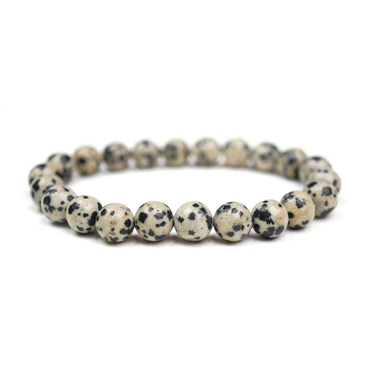 Dalmatian Stone Stretch Bracelet 8mm