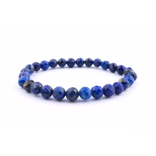 Faceted Lapis Lazuli Stretch Bracelet 6mm
