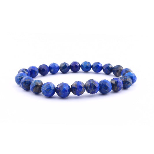 Faceted Lapis Lazuli Stretch Bracelet 8mm