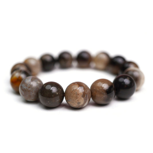 Silicified Agate Stretch Bracelet 12mm
